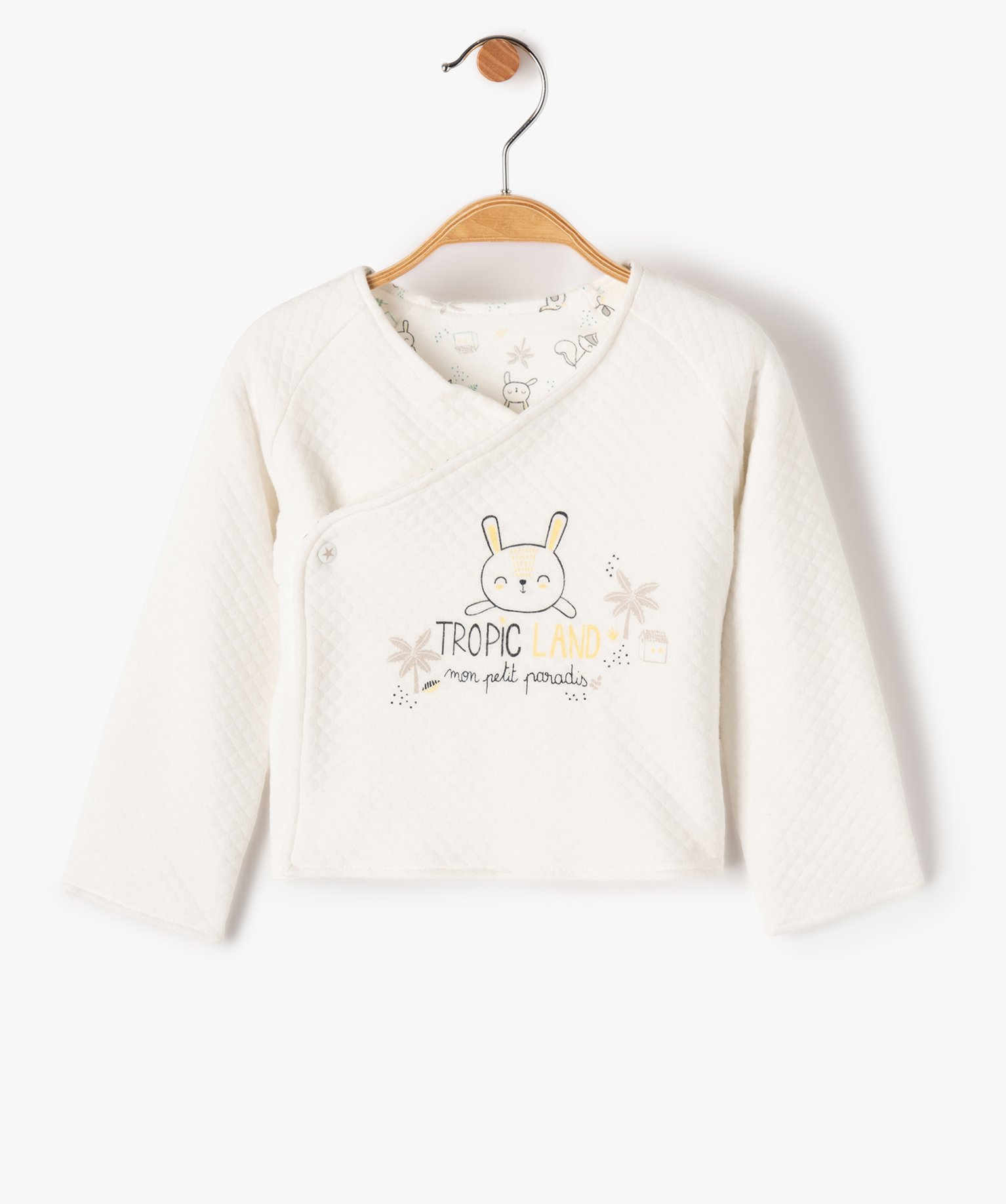 Gilet bébé cache-cur réversible - Petit Béguin blanc | GEMO