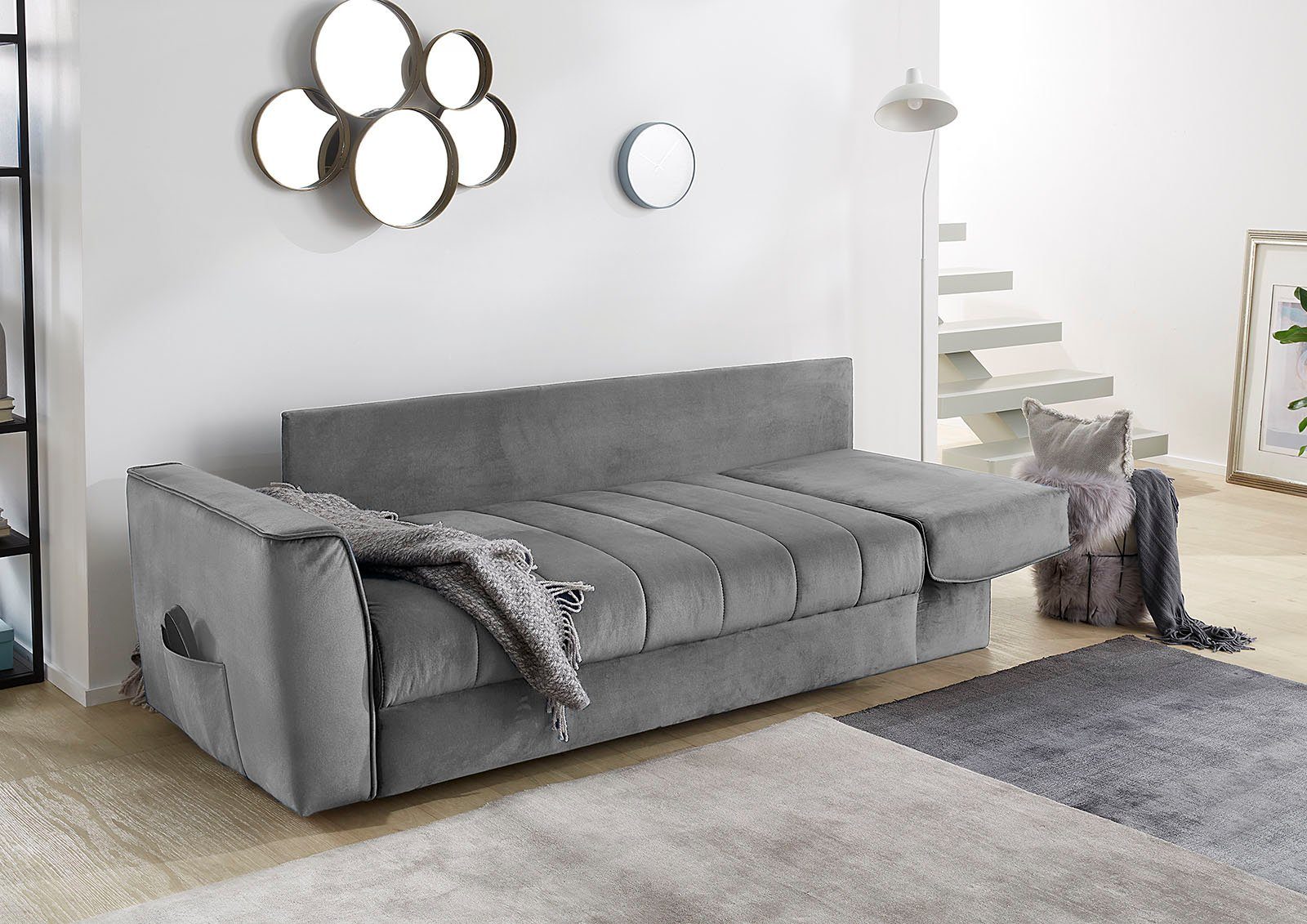 Jockenhöfer Gruppe Schlafsofa Rick, Platzsparendes Sofa mit Gästebettfunktion, Federkernpolsterung