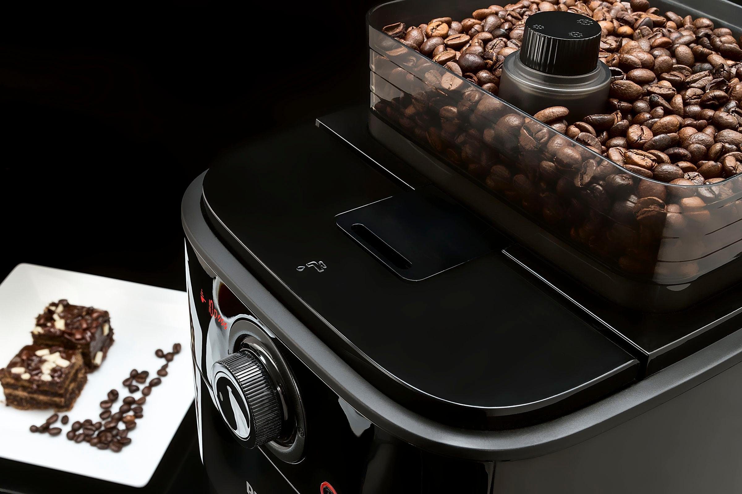 Philips Kaffeemaschine mit Mahlwerk Grind & Brew HD7767/00, aromaversiegeltes Bohnenfach, edelstahl/schwarz