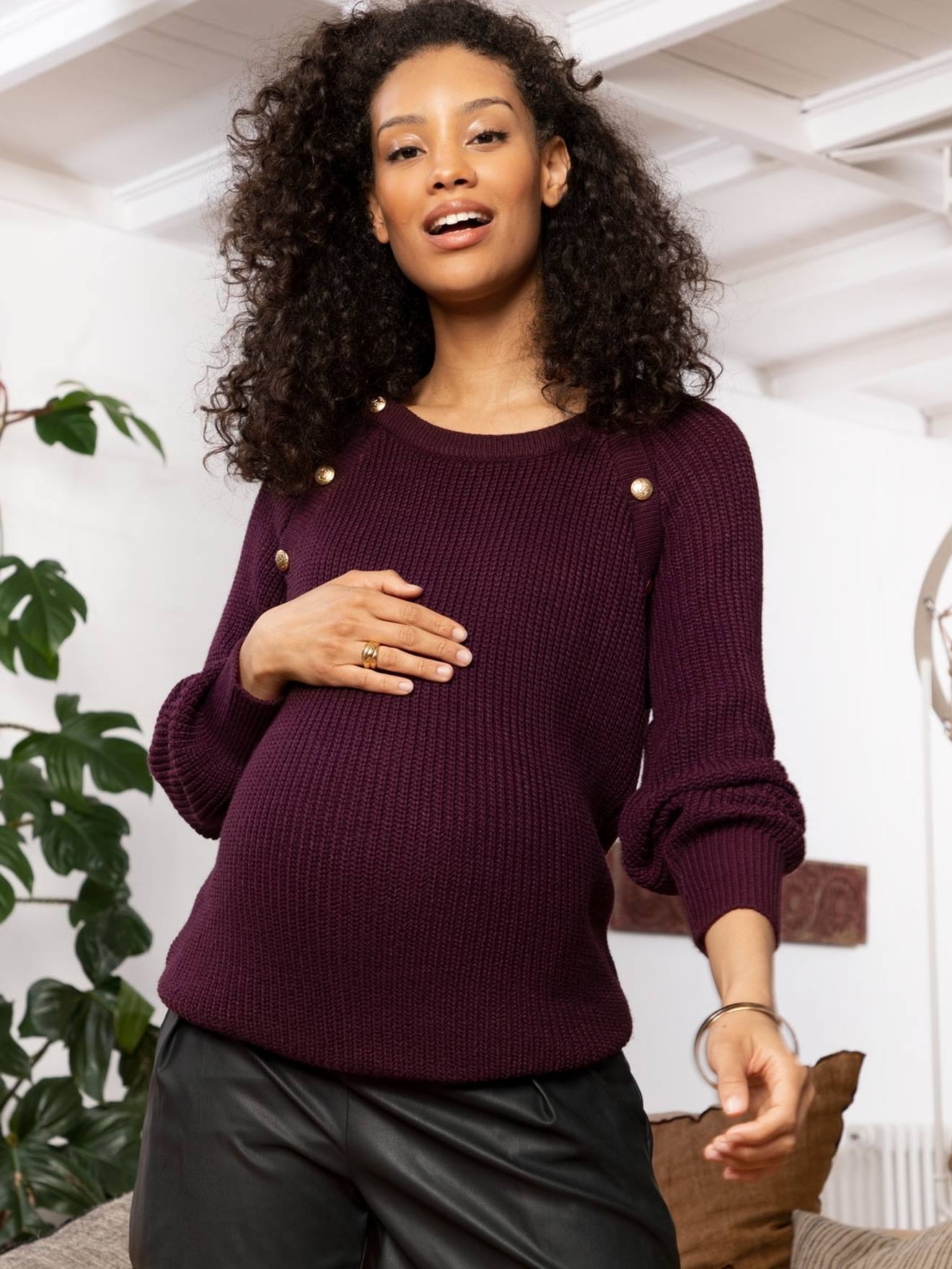 Envie de Fraise Pullover für Schwangerschaft & Stillzeit ROMAIN ENVIE DE FRAIS - aubergine