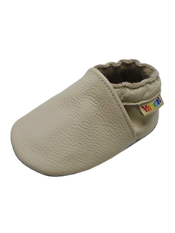 Yalion Leder-Krabbelschuhe in Cream günstig kaufen