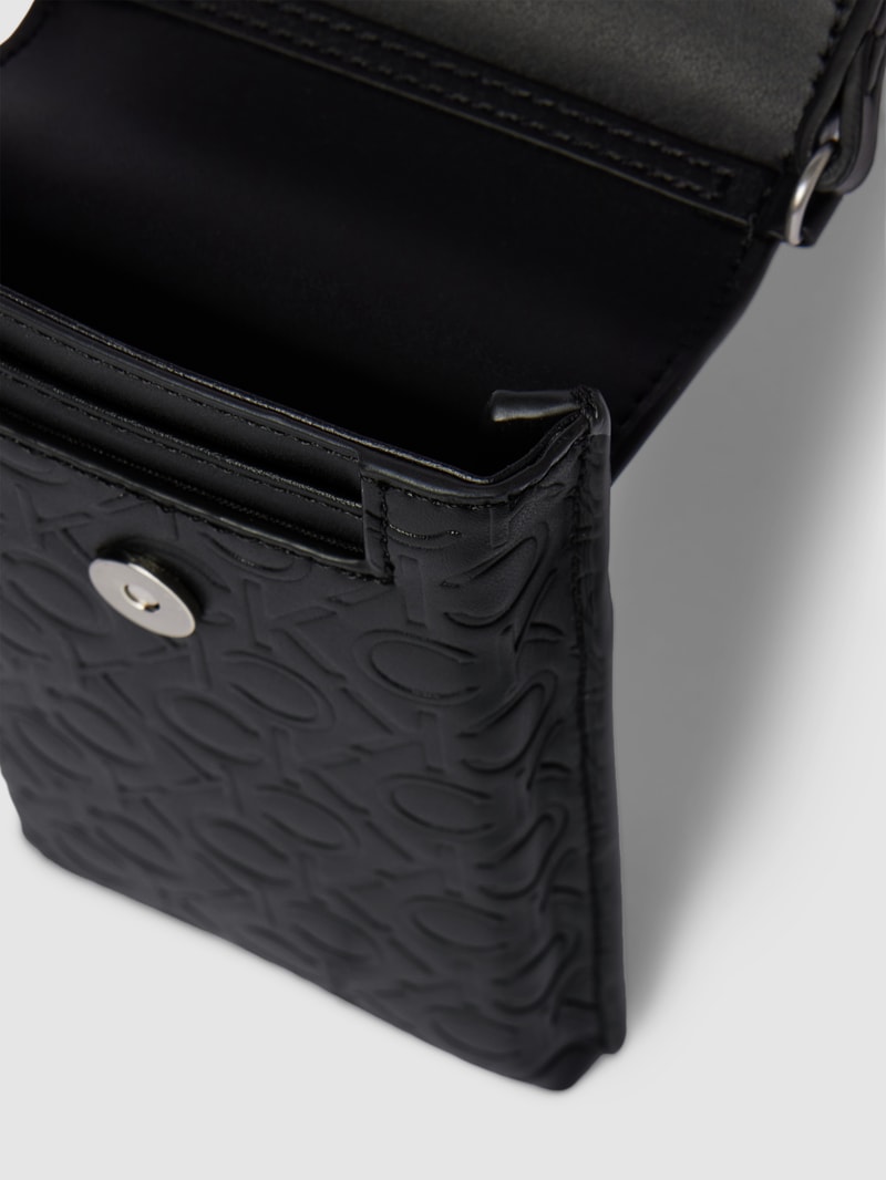 Handytasche mit Logo-Muster in schwarz