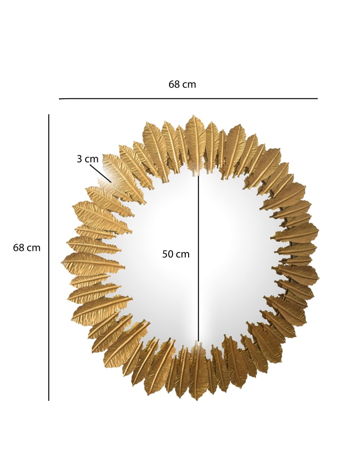 KADIMA DESIGN Wandspiegel Federn 68 cm Metall Design Hängespiegel , Eisen günstig kaufen onesize