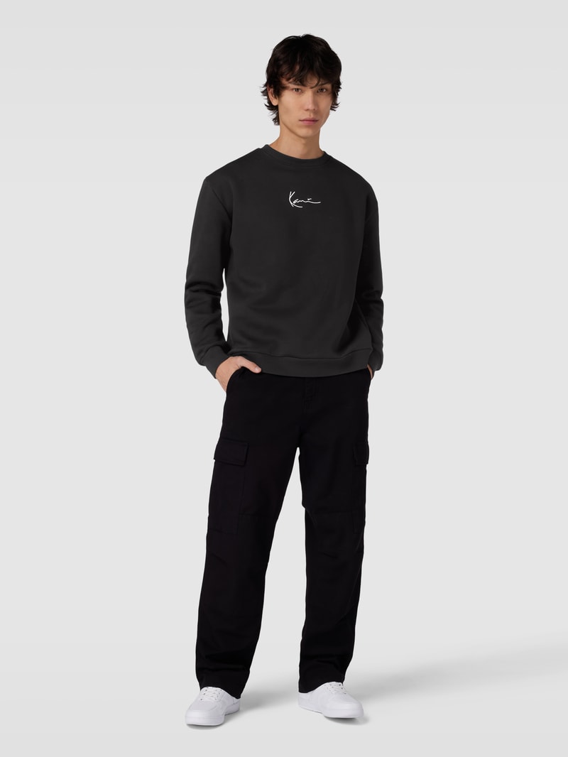 Sweatshirt mit Label-Stitching Modell 'SIGNATURE' in black