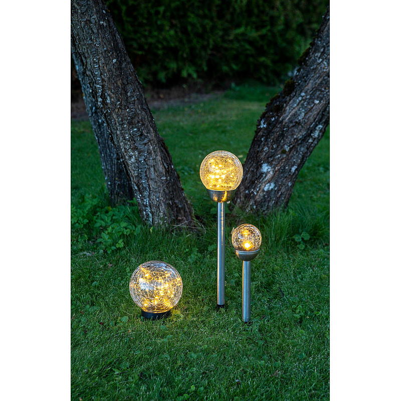 Home Utelys 39 cm m/glasskule, solcelle