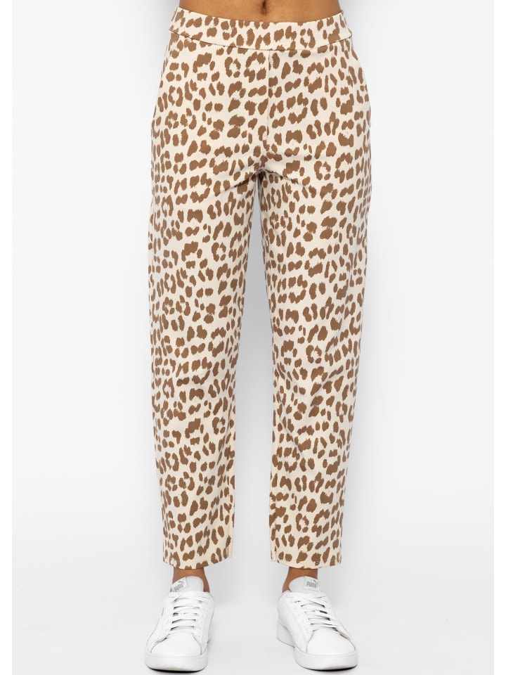 SASSYCLASSY Jersey Chino in Leo-Print in Hellbeige I Offwhite günstig kaufen