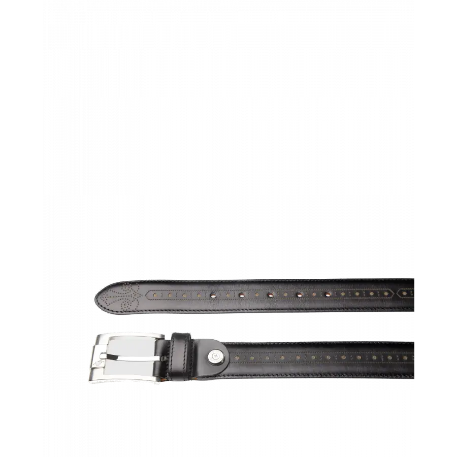 Heinrich Dinkelacker - Gürtel JASMIN BROGUE BC Kalbsleder - schwarz