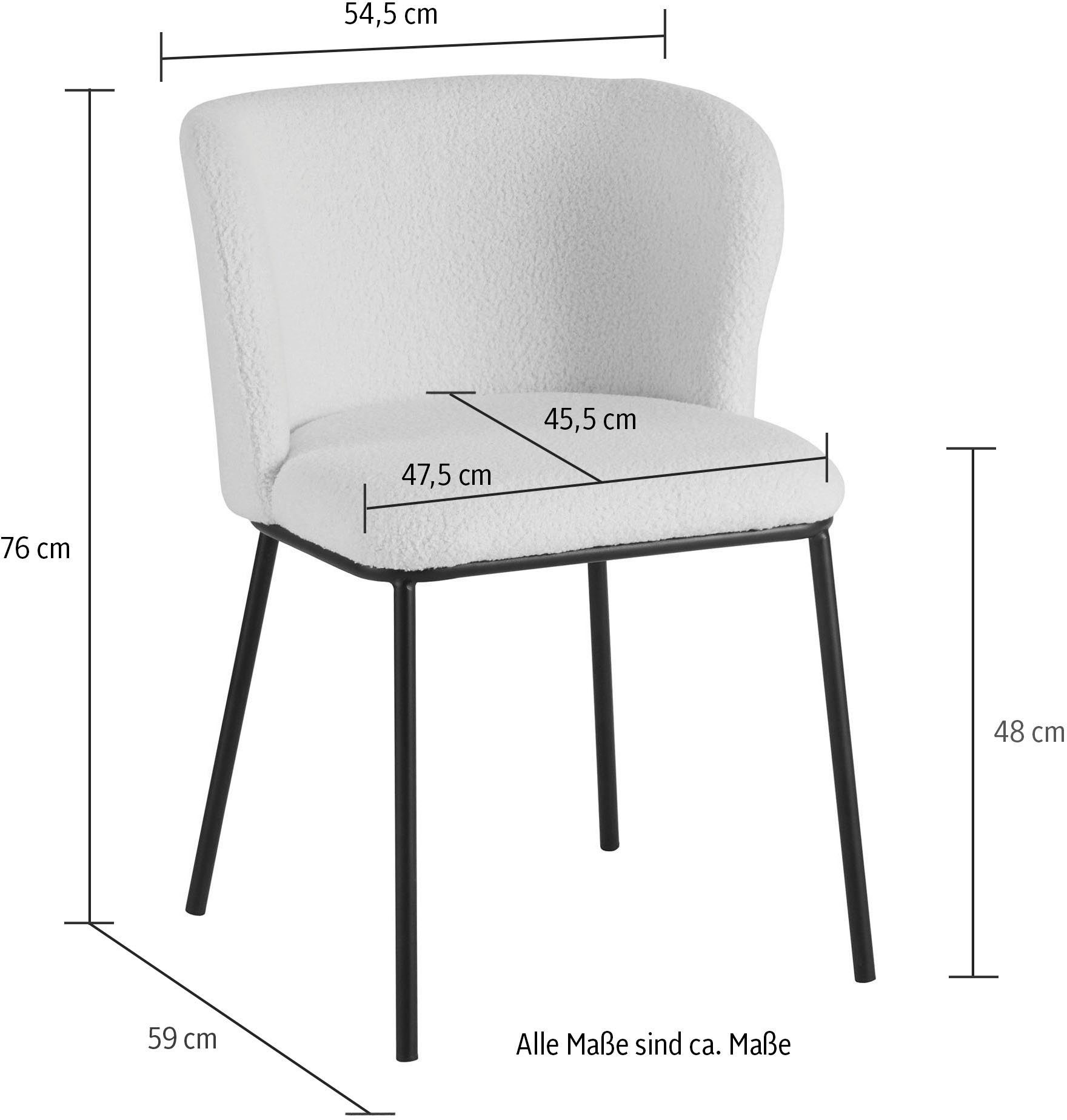 SalesFever 4-Fußstuhl (Set, 2 St), abgerundete Rückenlehne