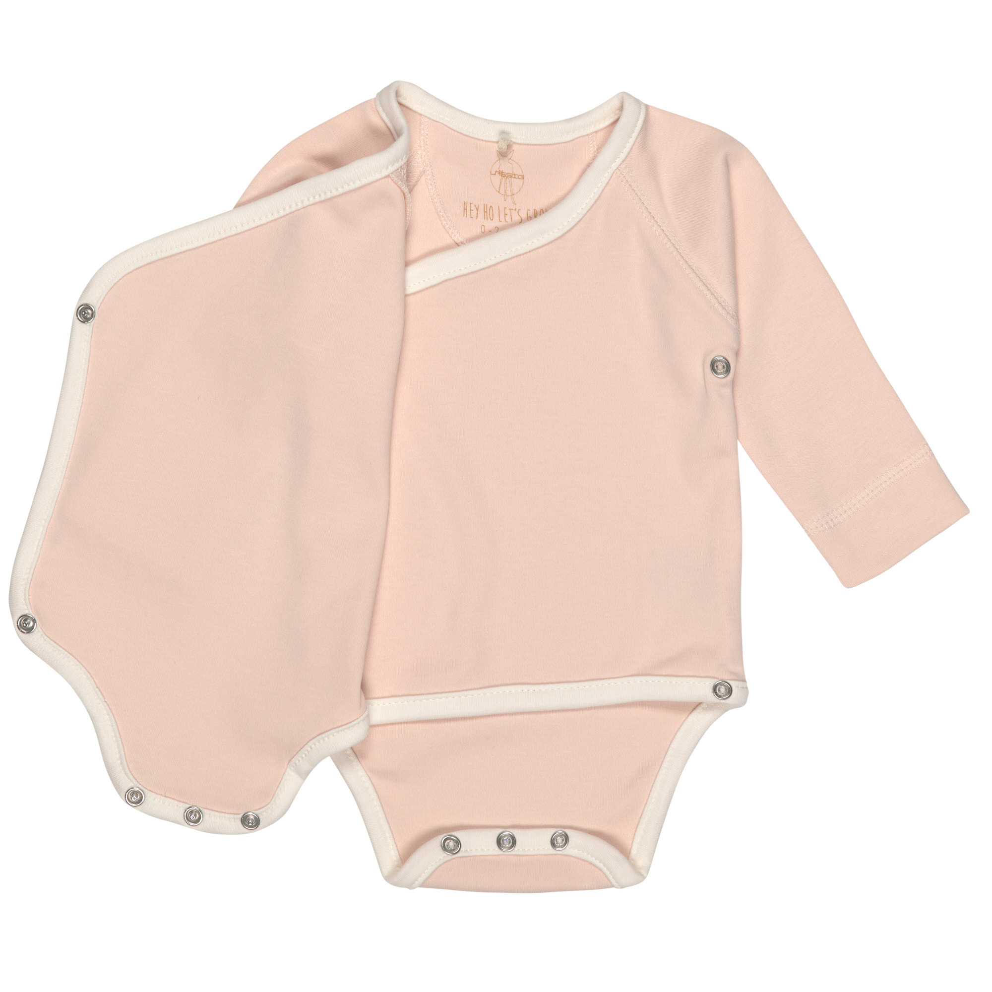 Baby Wickelbody (2er Set) langarm - Bio Baumwolle, Rosa Oliv