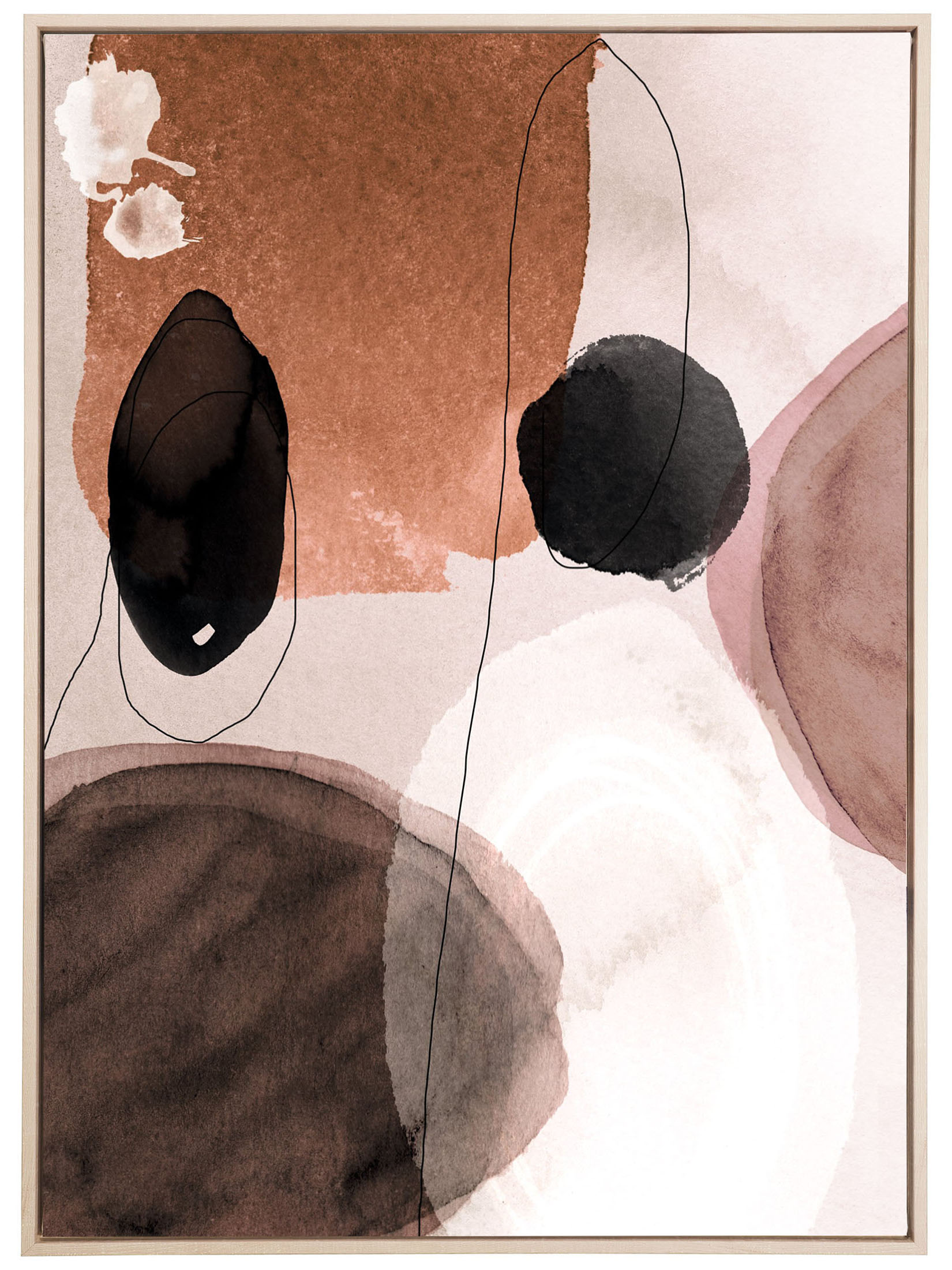 Watercolours Leinwand Druck, Braun