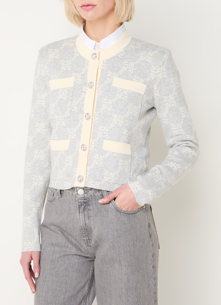 Gilet en maille fine JOSH V Everly avec boutons décoratifs et imprimé logo