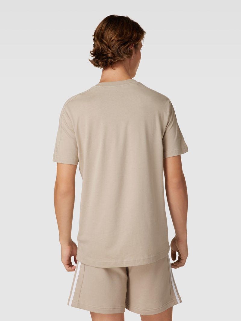 T-Shirt mit Label-Stitching in beige