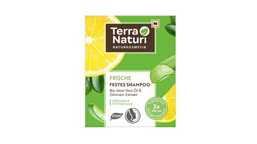 Terra Naturi Frische Festes Shampoo Bio-Aloe Vera-Öl & Zitronen-Extrakt 60 g