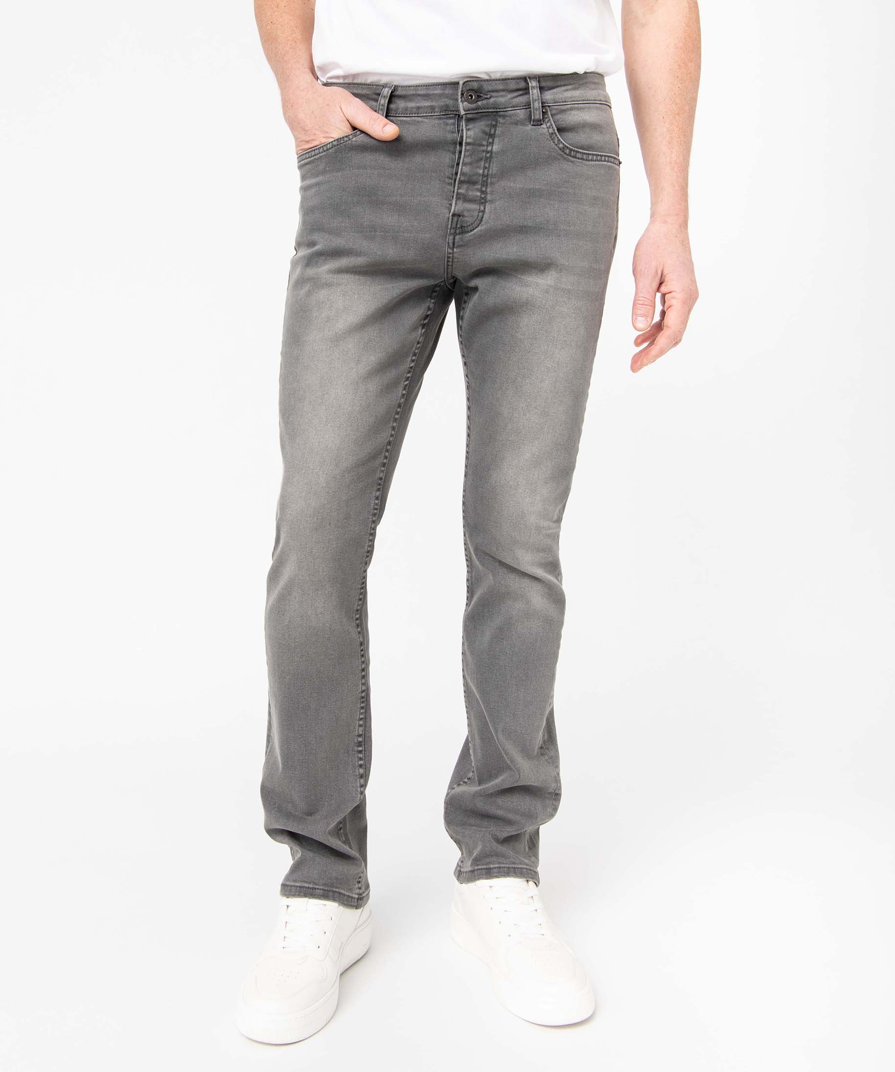 Jean homme straight en coton stretch grey | GEMO