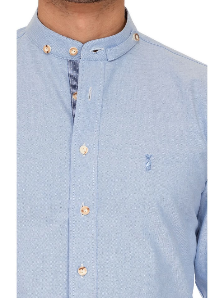 Almsach Stehkragenhemd LF935SK in blau günstig kaufen