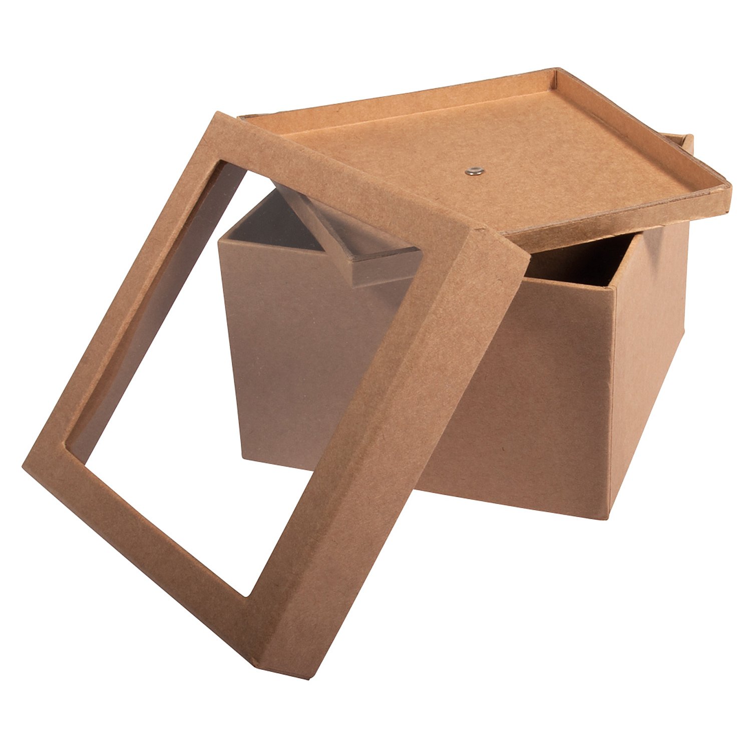 Pappmaché-Box mit Schütteldeckel, 12,5 x 12,5 x 9 cm