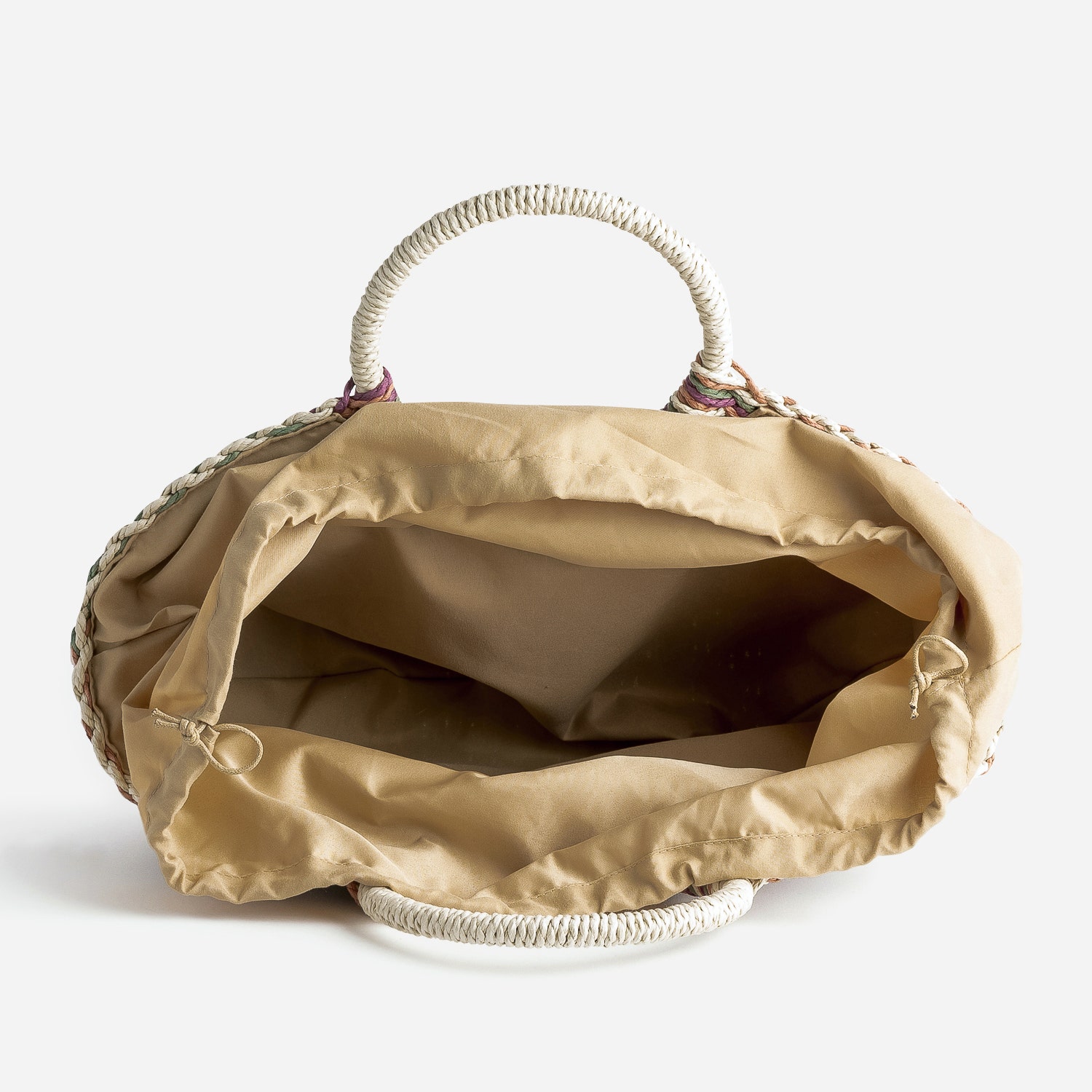 Panier TEXTO écru, terracotta, kaki, prune