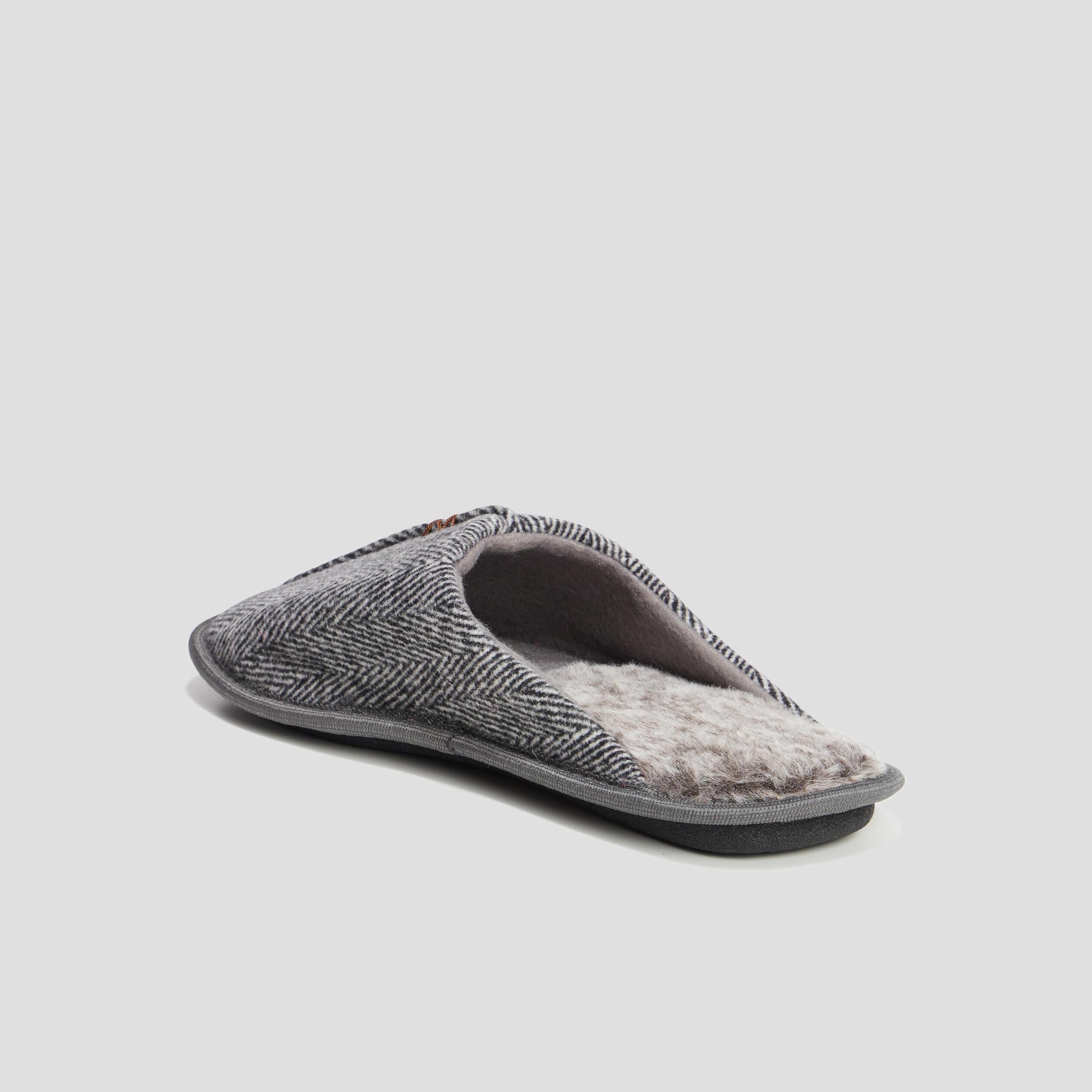 Chaussons mules gris homme | La Halle