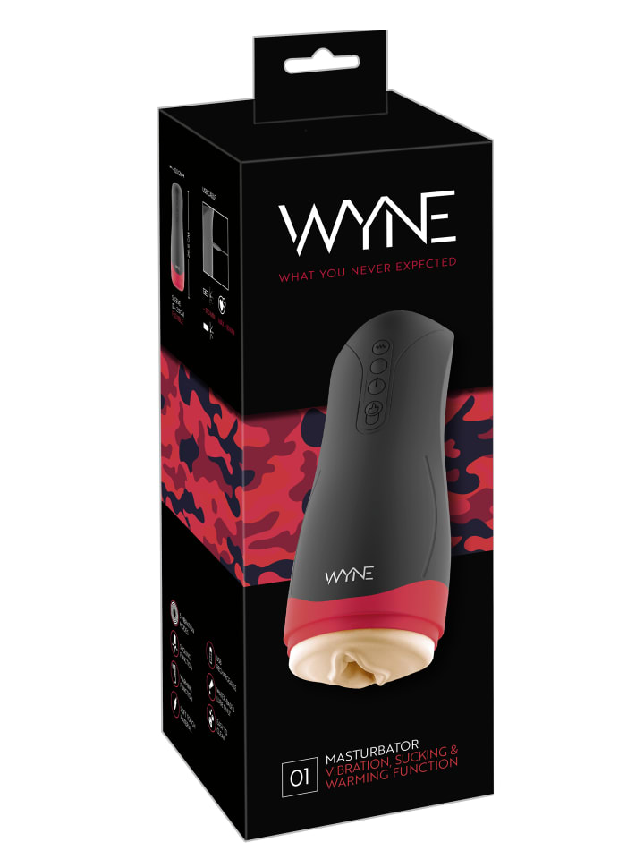 WYNE Masturbator mit Vibration und Heizfunktion Masturbator 01 in schwarz günstig kaufen 26,5 cm