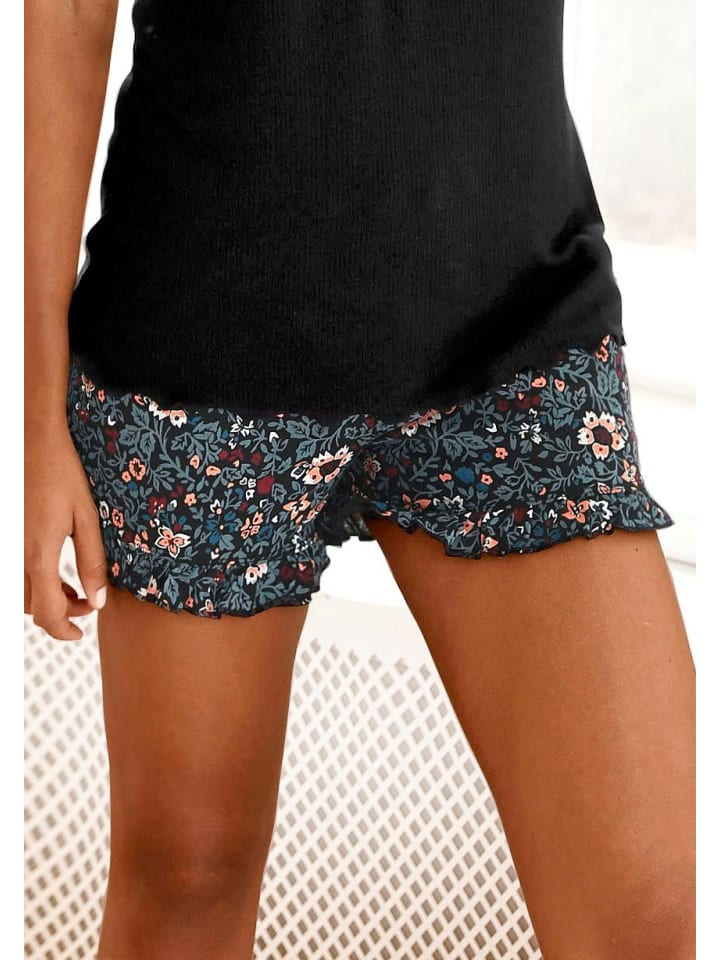s.Oliver Schlafshorts in petrol-geblümt günstig kaufen 32/34