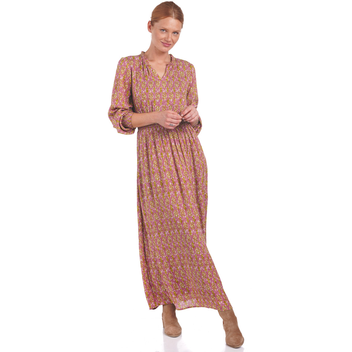 Damen Maxikleid mit grafischem Allover-Print