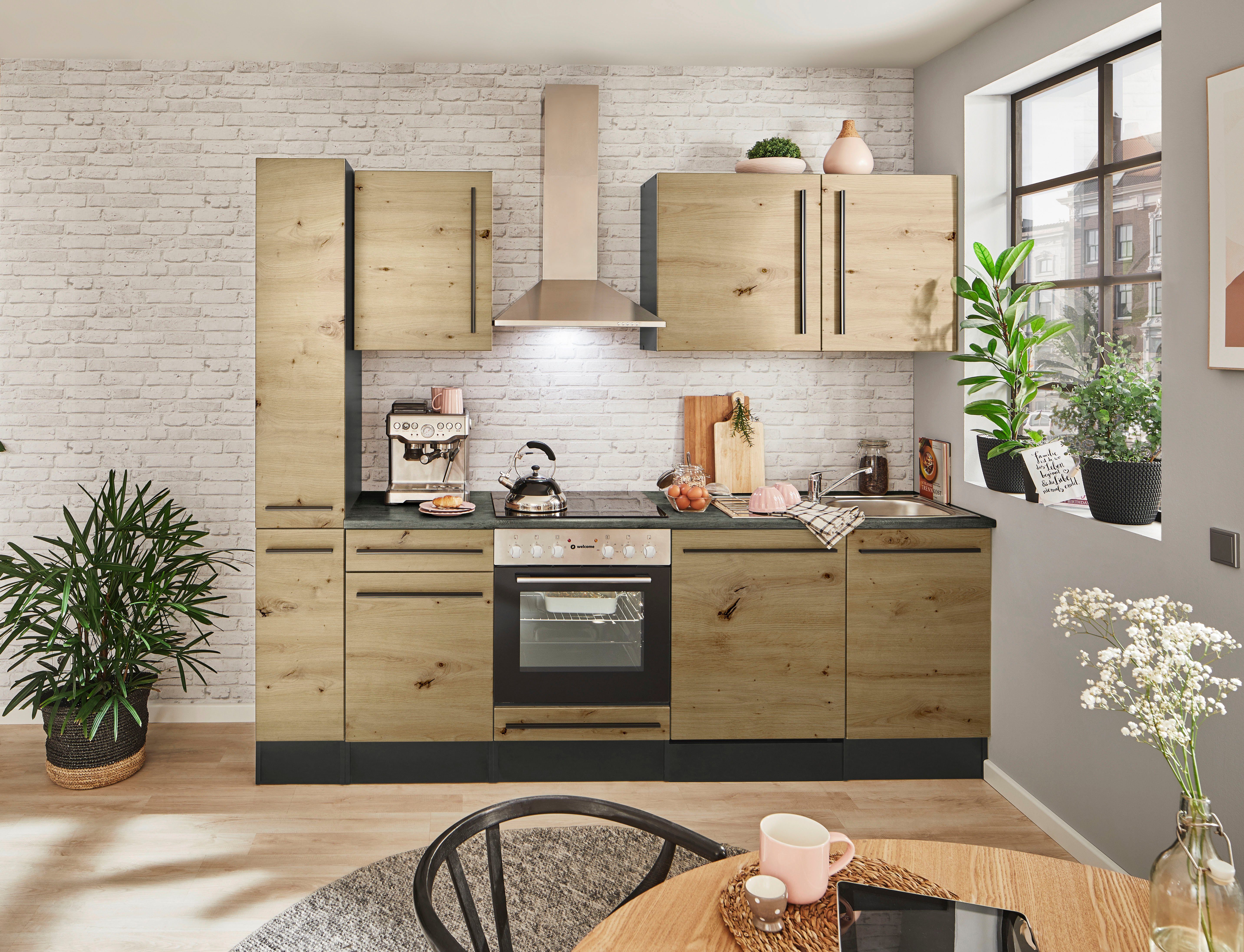 BASIC by Balculina Küchenzeile Jazz, Breite 250 cm, wahlweise mit E-Geräten