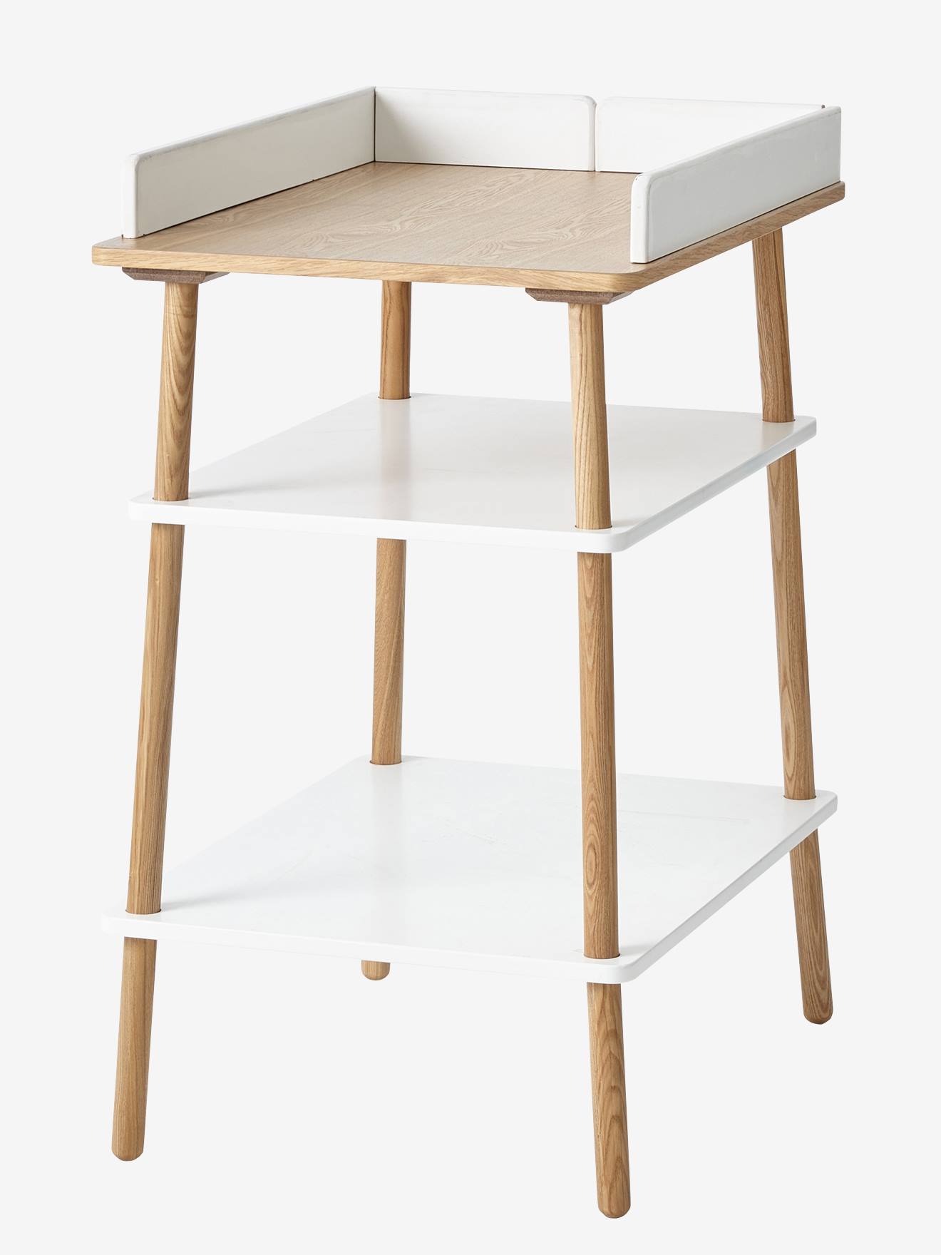 Table à langer LIGNE CONFETTI blanc/bois