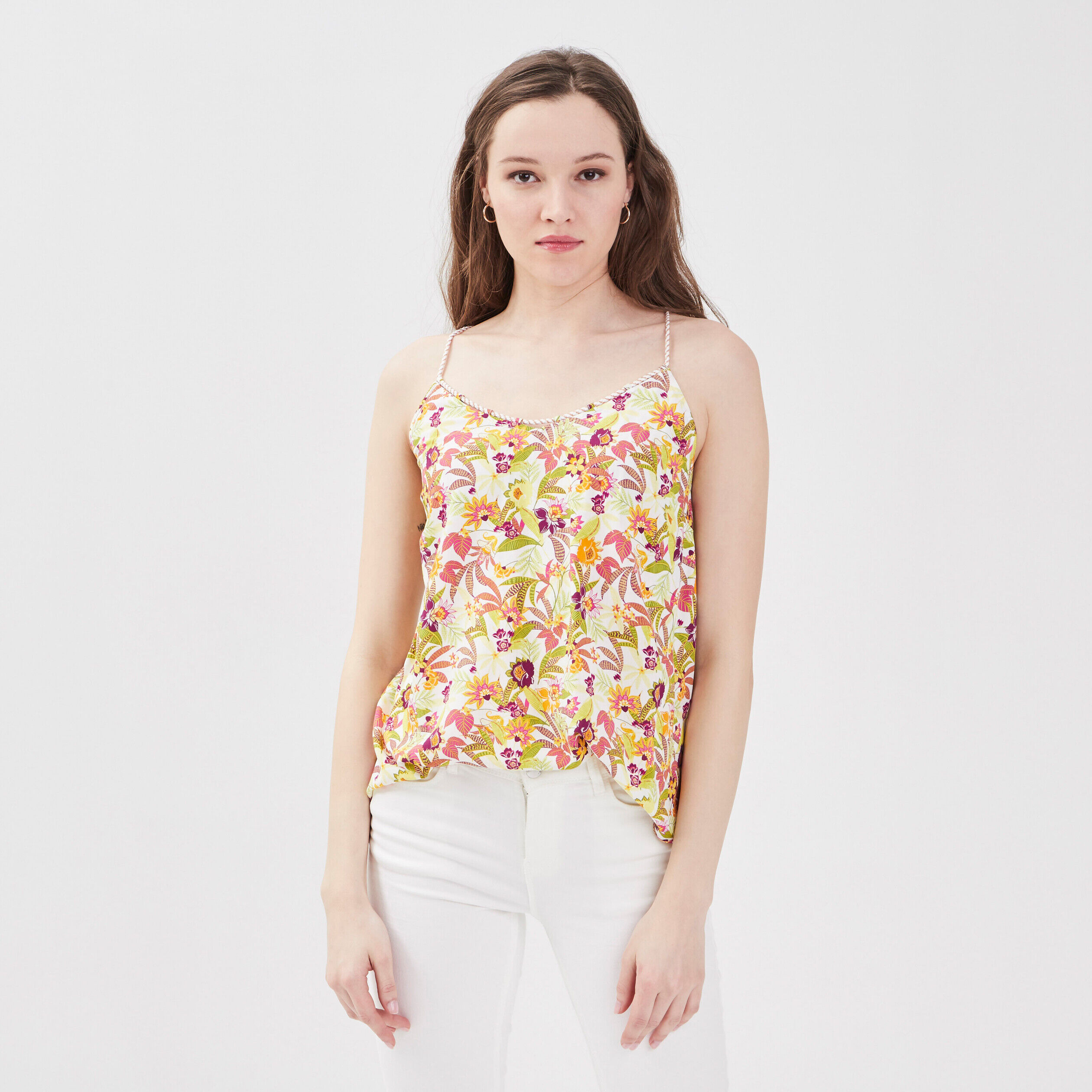 Blouse bretelles fines blanc femme | Cache Cache