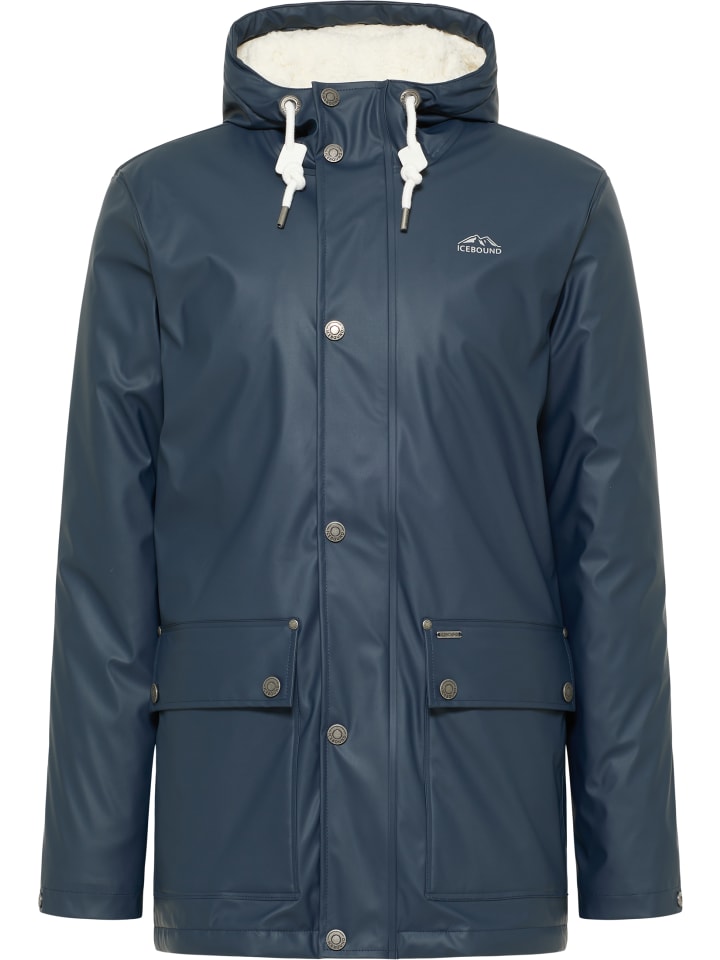 ICEBOUND Regenjacke Mit Teddyfutter in Marine günstig kaufen