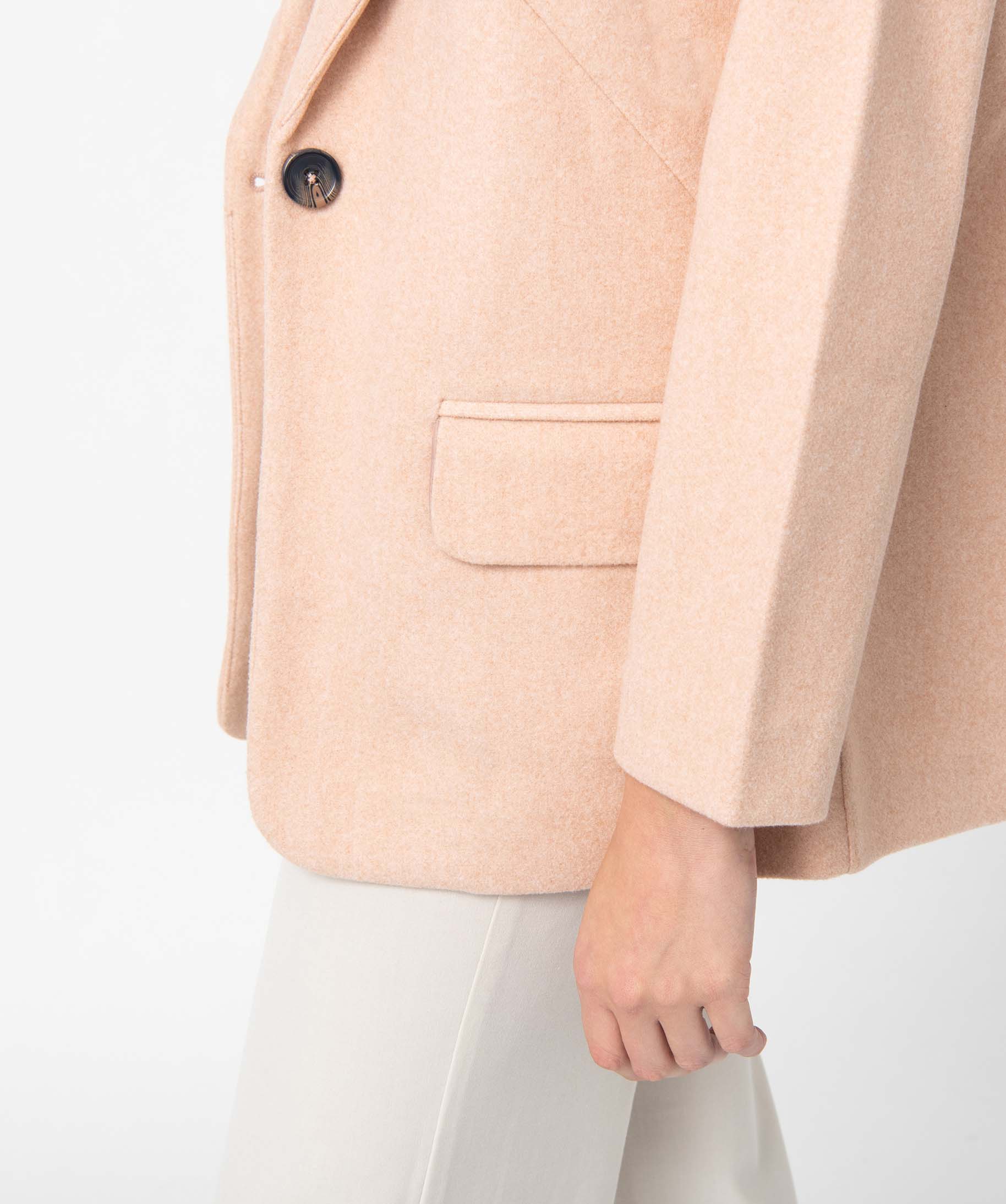 Manteau femme court fermeture un bouton rose | GEMO
