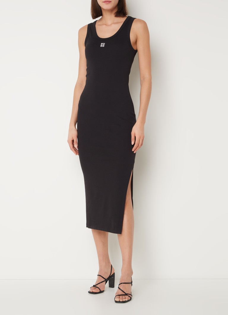 Rochie lungă Nalimera de la HUGO BOSS cu logo și crăpătură