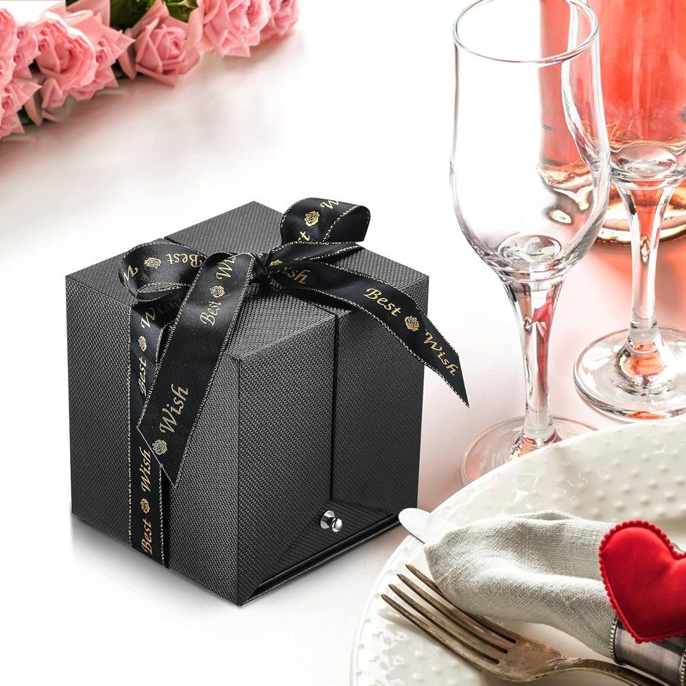 AKKEE Schmuckkasten Rose Handgemachte konservierte Rose Schmuck Geschenkbox (1 St), Ewige Rose im Schmuckschatulle Geschenkboxen mit Rote Rosen Blumen