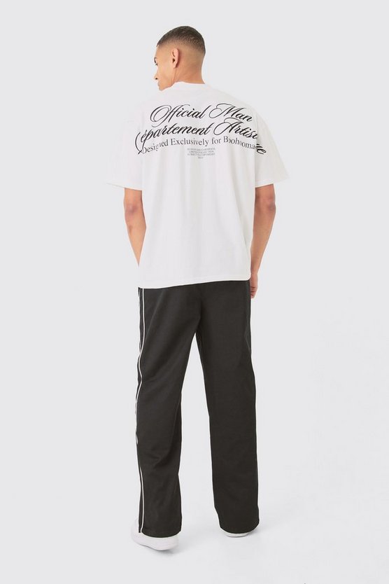 Gerade Hose mit Seitenstreifen und geteiltem Saum