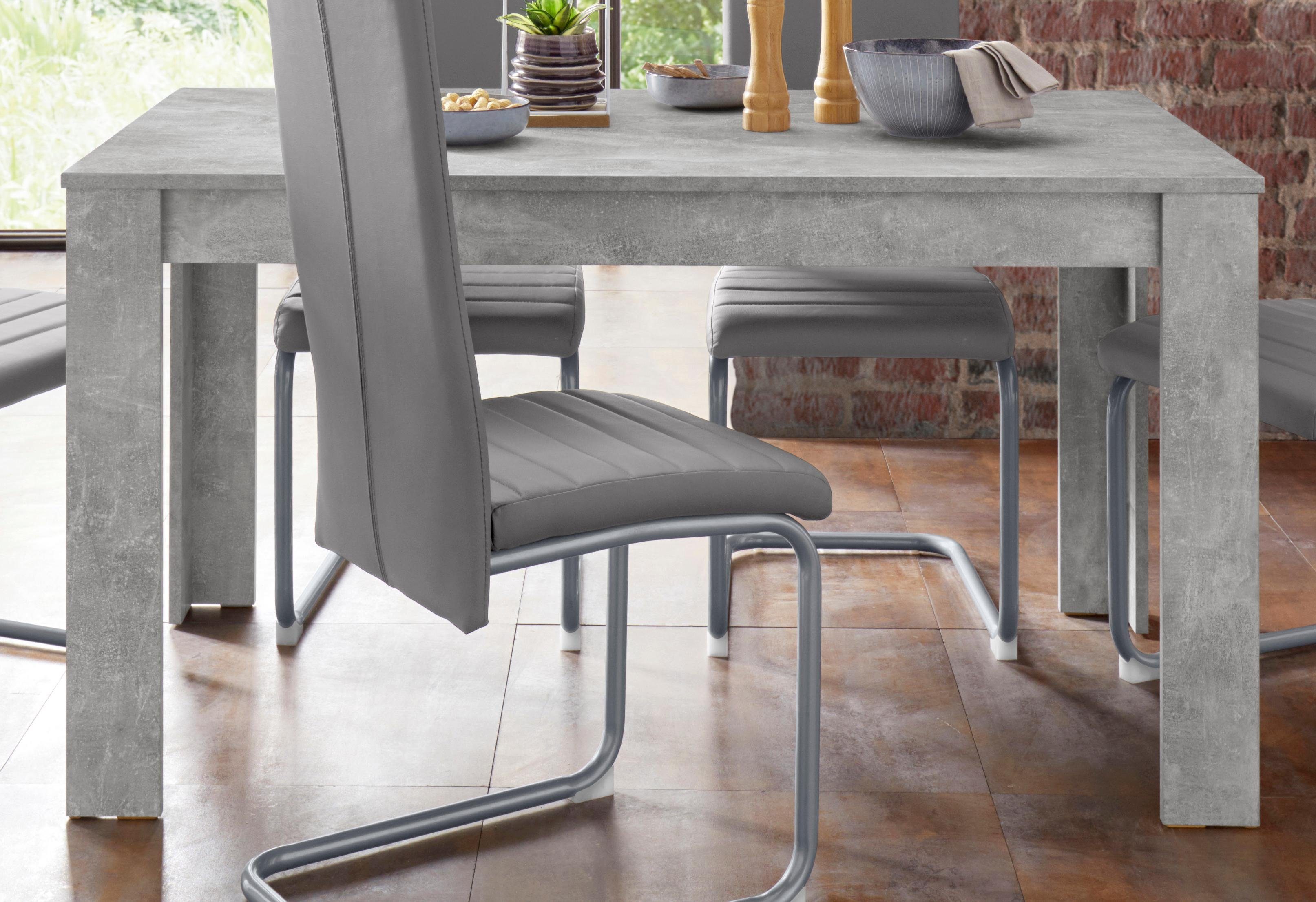 Homexperts Essgruppe Nitro, (Set, 7-tlg), Tisch - Breite 140 cm + 6 Stühle