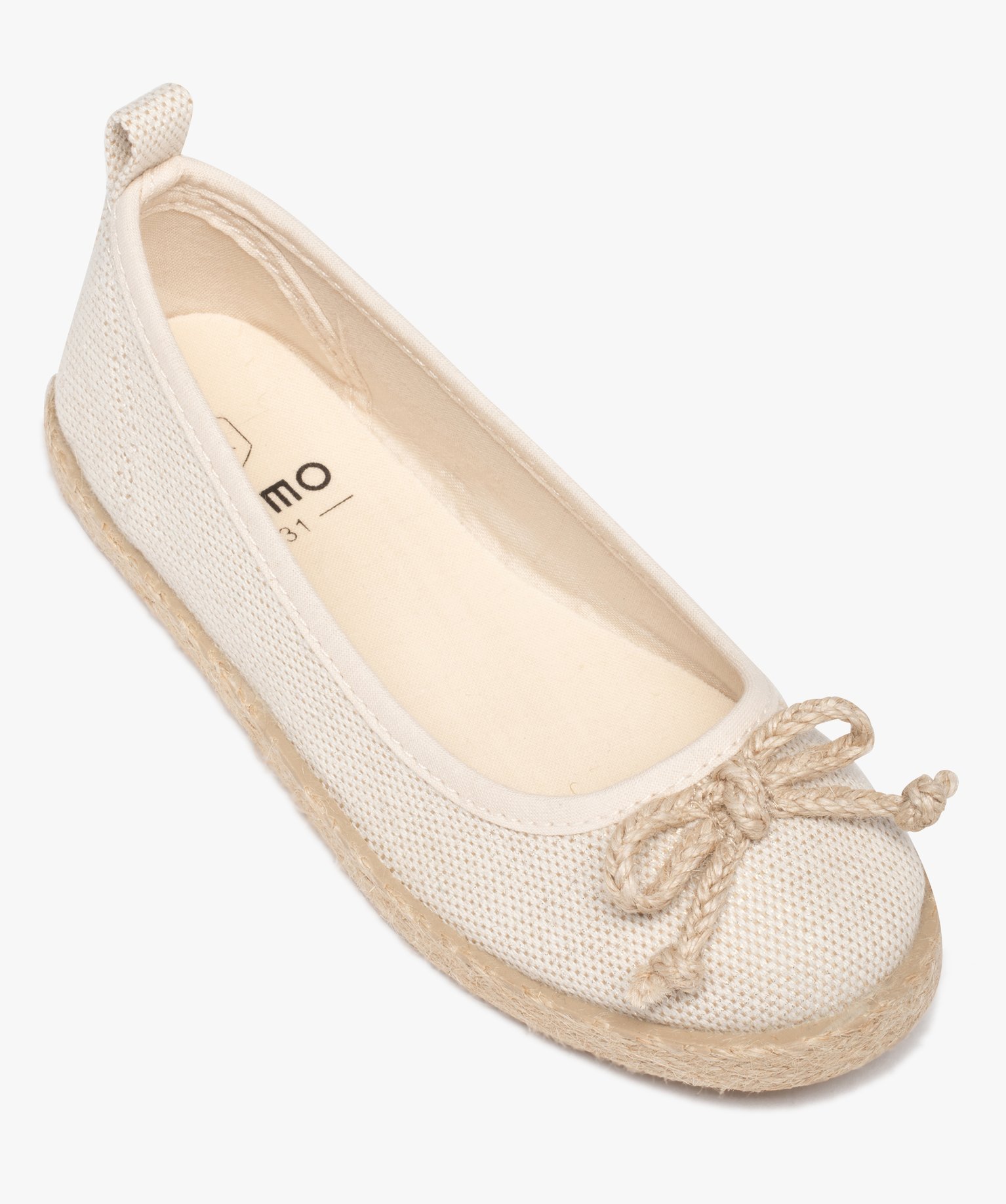 Ballerines fille dessus toile et semelle corde or | GEMO