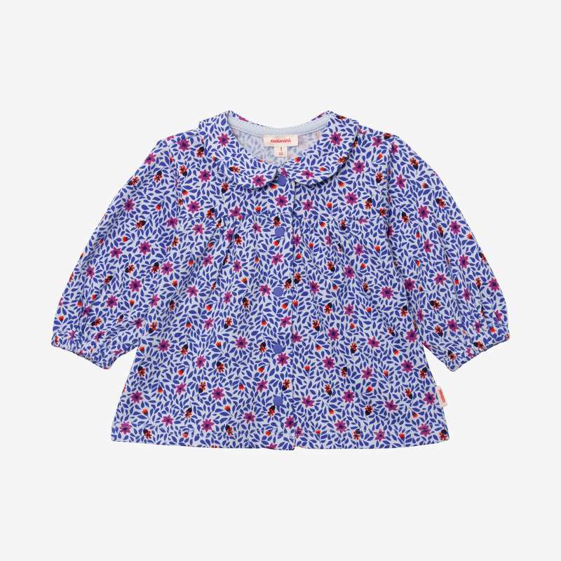 T-shirt bébé fille micro fleurs pressions beige Catimini