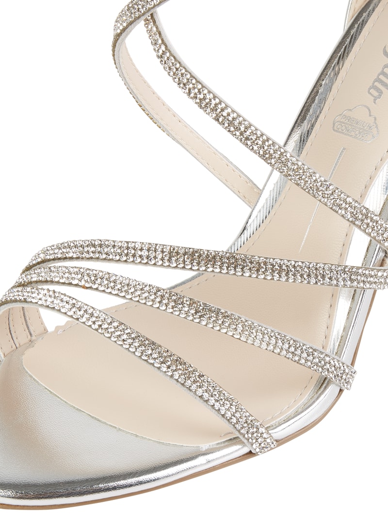 Sandalette in Metallic-Optik in silber