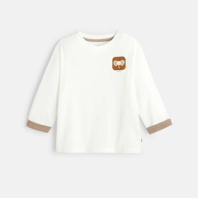 T-shirt éléphant blanc bébé garçon