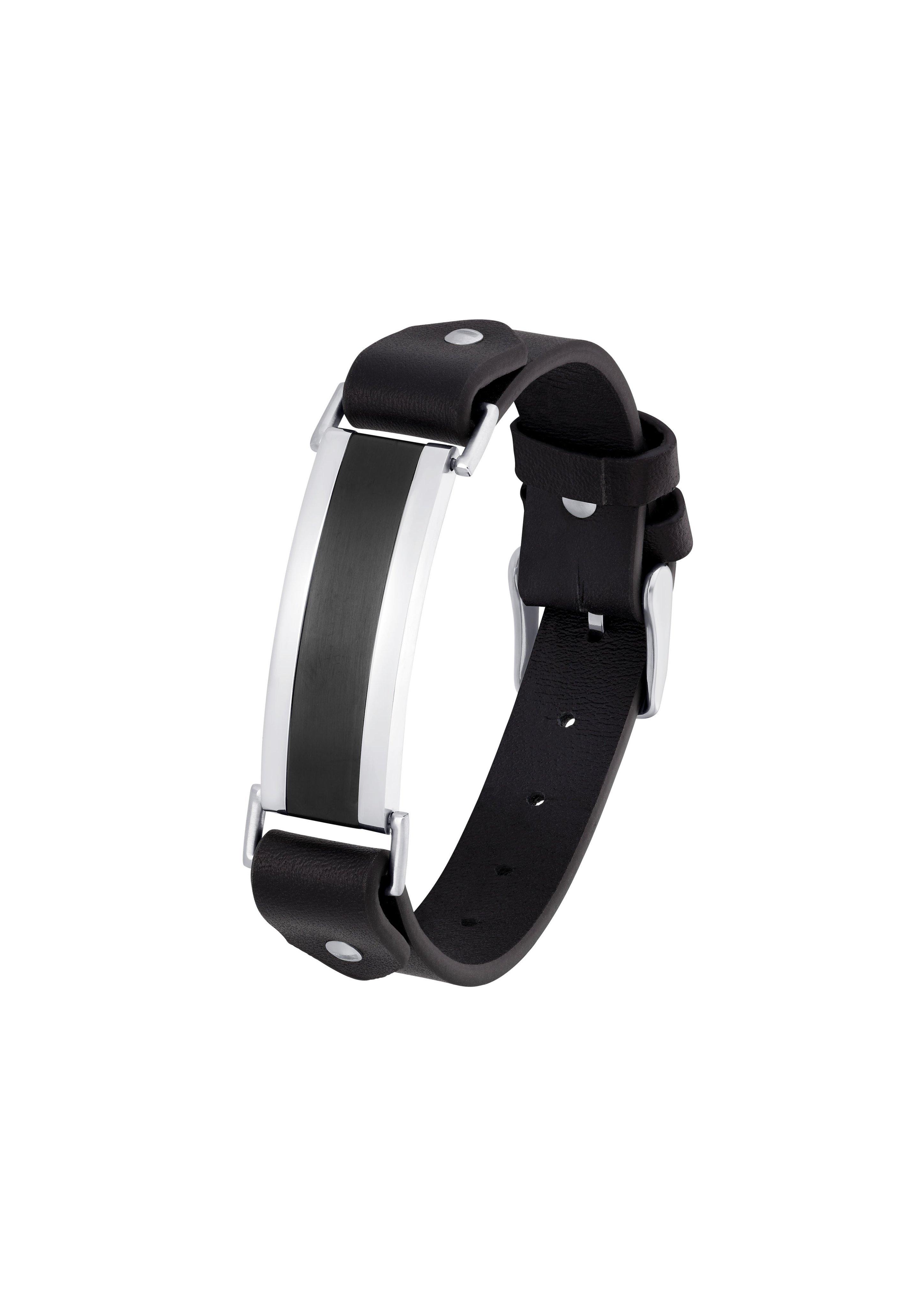 Lederarmband mit Ident-Platte  6008071-94B0