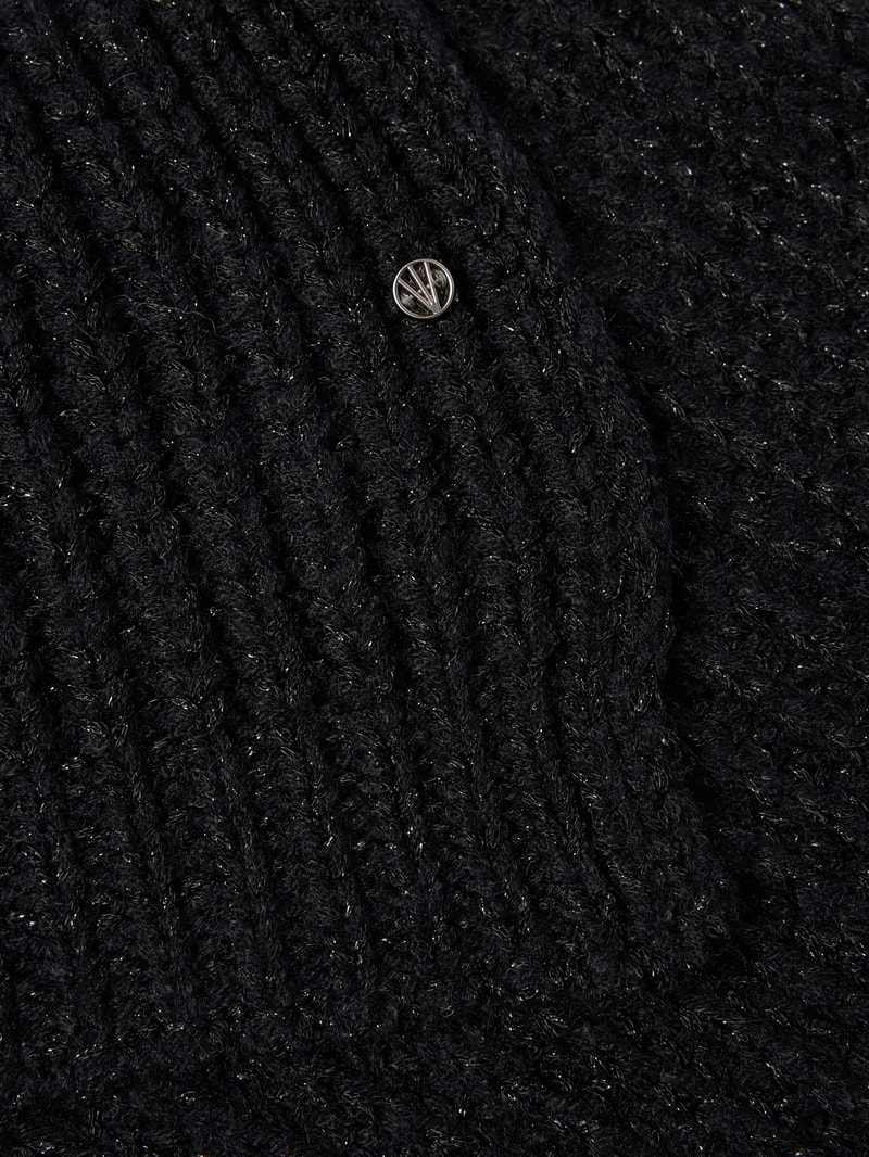 Schal mit Effektgarn in schwarz