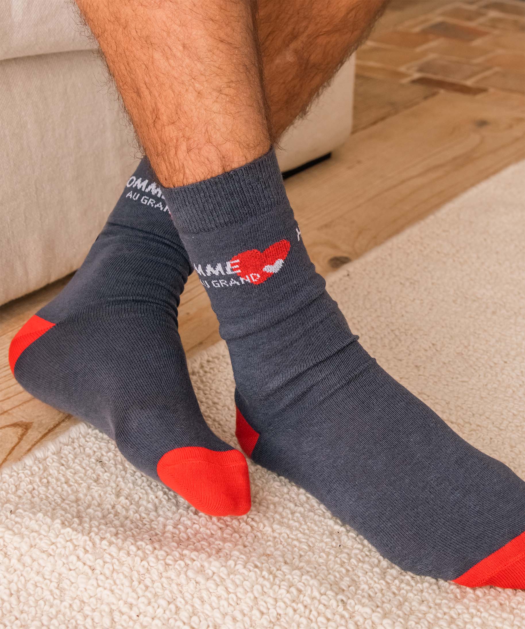Chaussettes homme tige haute imprimées (lot de 2) marine | GEMO