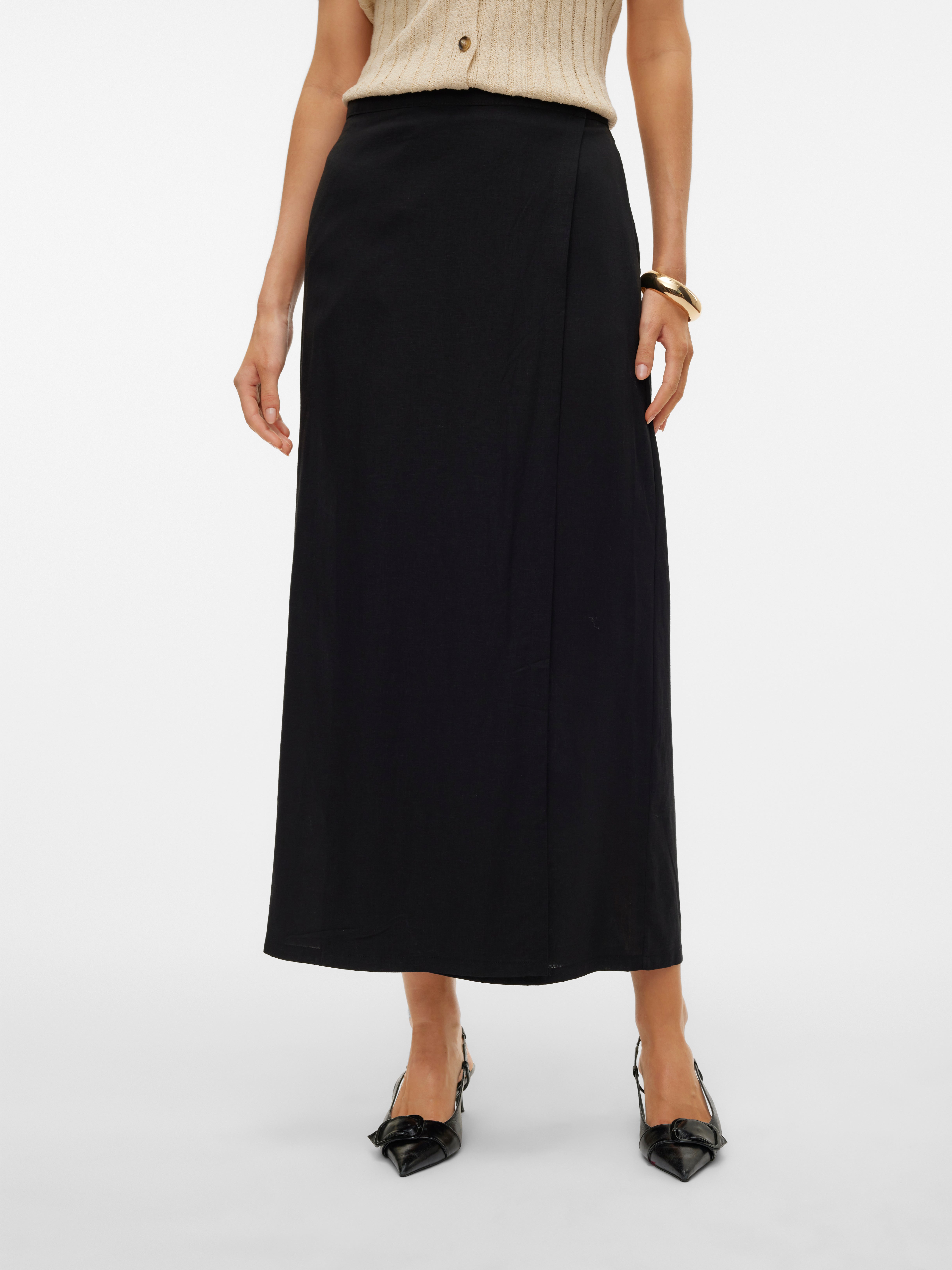 VMINAYAH Hohe Taille Langer Rock
