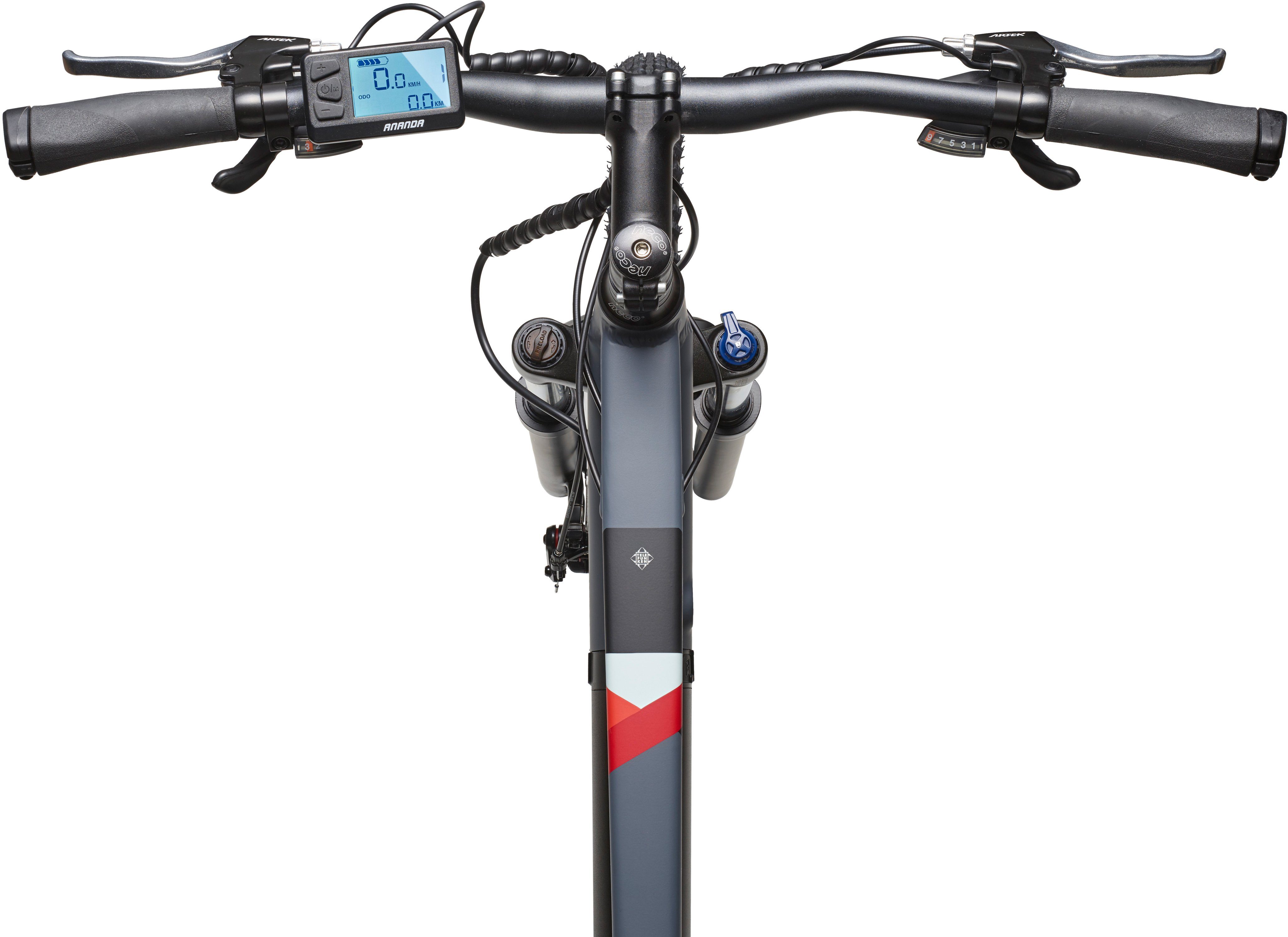 Telefunken E-Bike Aufsteiger M935, 24 Gang Shimano Acera Schaltwerk, Kettenschaltung, Heckmotor, 504 Wh Akku