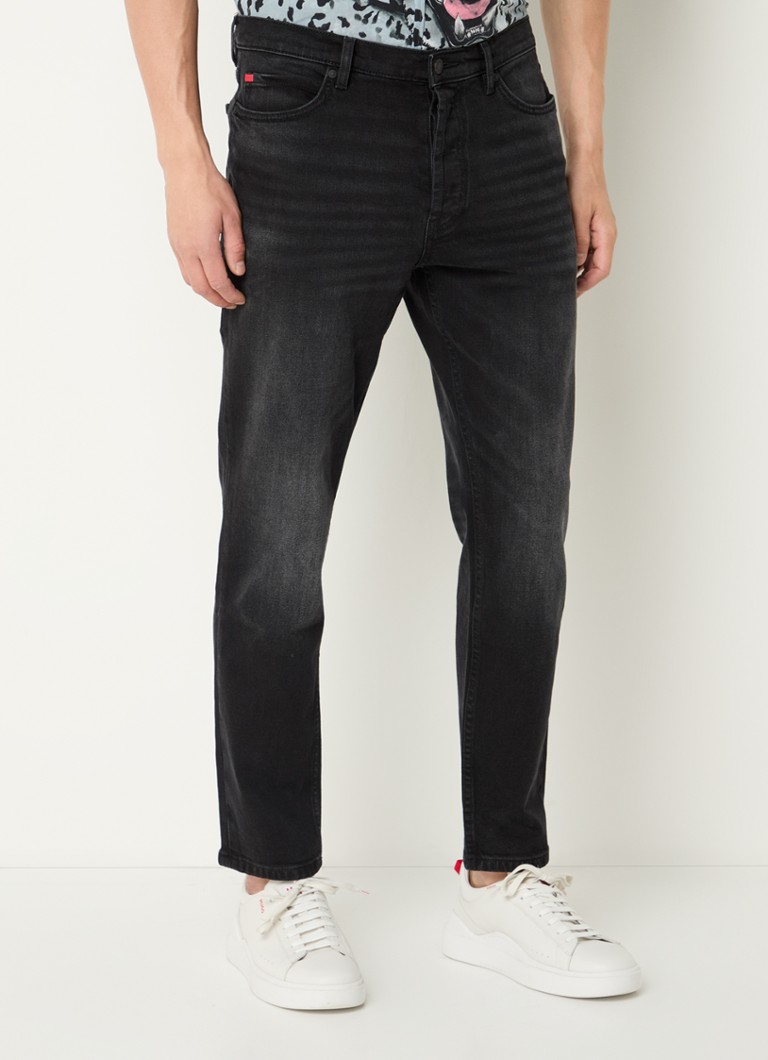 Blugi HUGO BOSS 634 slim fit cu imprimeu colorat distressed