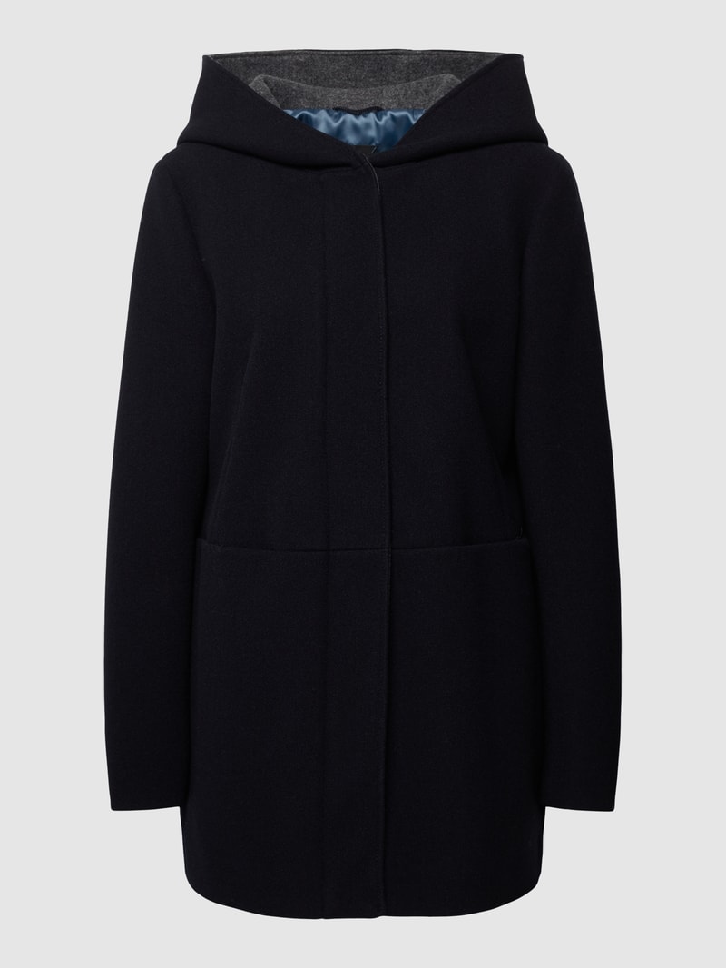 Kurzmantel mit Eingrifftaschen in marineblau