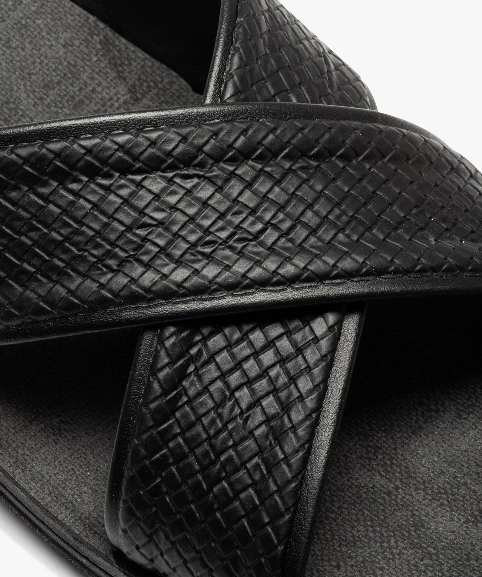 Mules homme confort à brides effet tressé noir | GEMO