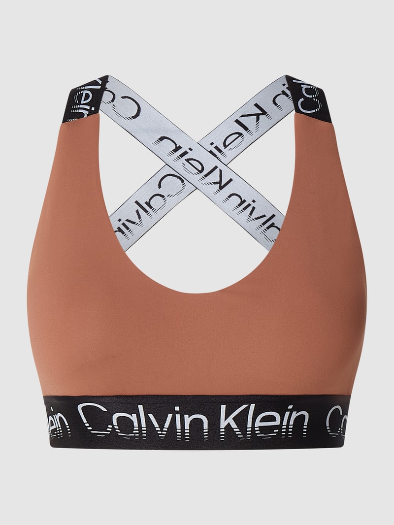 Bustier mit Logo-Bund in cognac