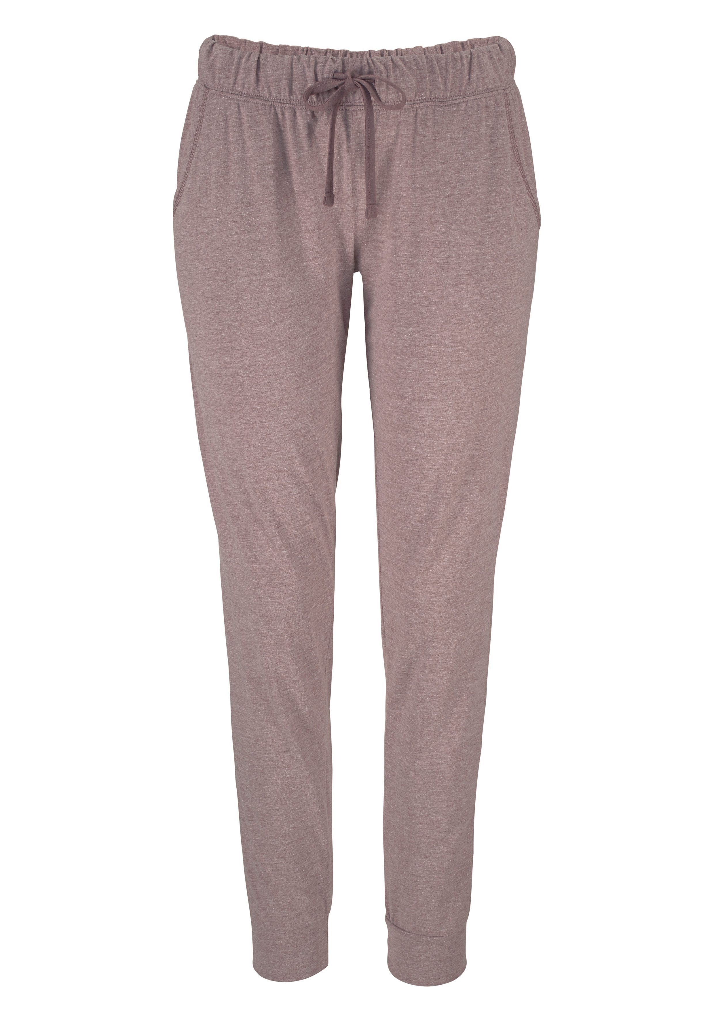 Arizona Pyjama (2 tlg., 1 Stück) in melierter Qualität mit Knopfleiste