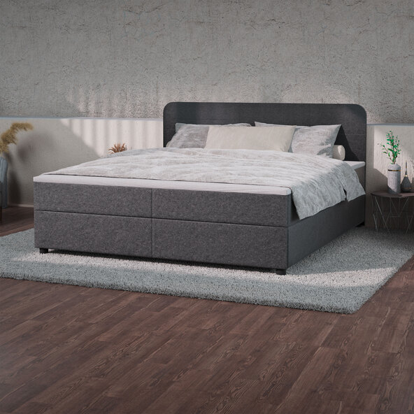 Wasserbett im Boxspring-Look, 180 x 200 cm, graphit