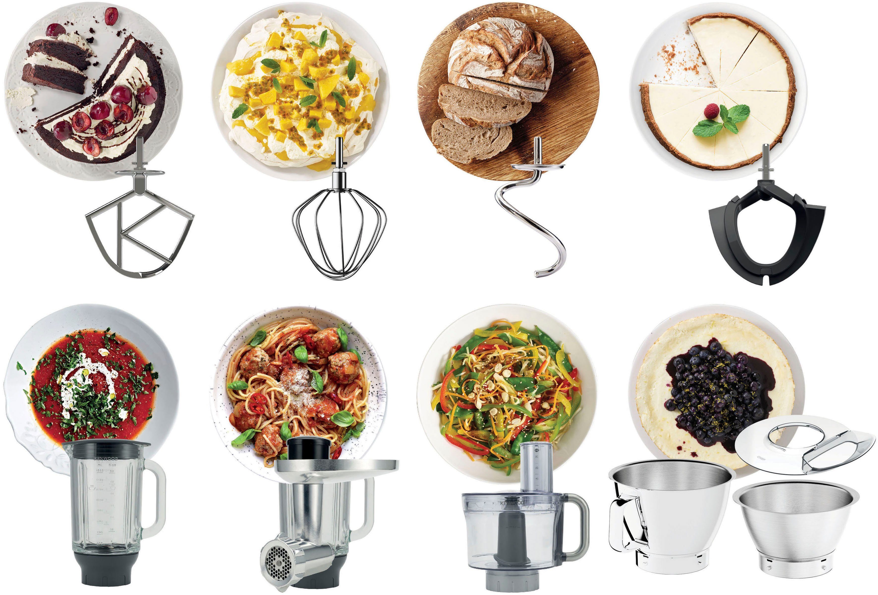 KENWOOD Küchenmaschine Titanium Chef Baker KVC85.594SI, 1200 W, 5 l Schüssel, inkl. umfangreiches Zubehör, mit integrierter EasyWeigh Waage
